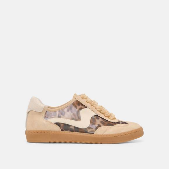 NEW DOLCE VITA women's notice mesh sneakers in light leopard mesh - Picture 1 of 3
